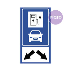 Parkeerplaats laadpunt - met pijlen