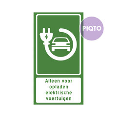 "Alleen voor opladen elektrische voertuigen" | Groen | 2 formaten