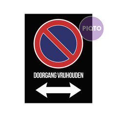 "Doorgang vrijhouden" - met pijlen