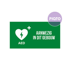 "AED aanwezig in dit gebouw"