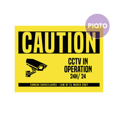 "Caution - CCTV in operation 24h/24"
