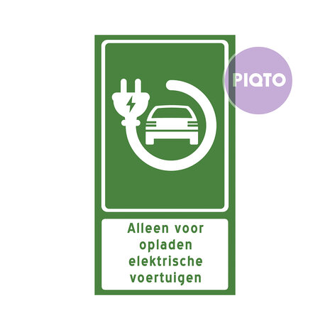 "Alleen voor opladen elektrische voertuigen" | Groen | 2 formaten