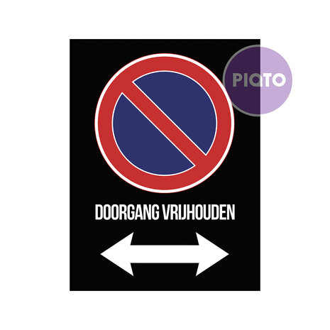 "Doorgang vrijhouden" - met pijlen