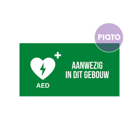 "AED aanwezig in dit gebouw"