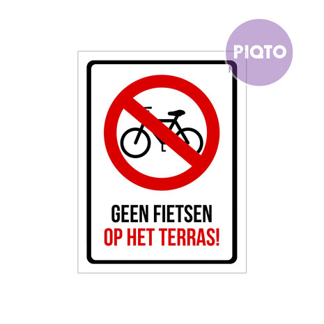 "Geen fietsen op het terras!"